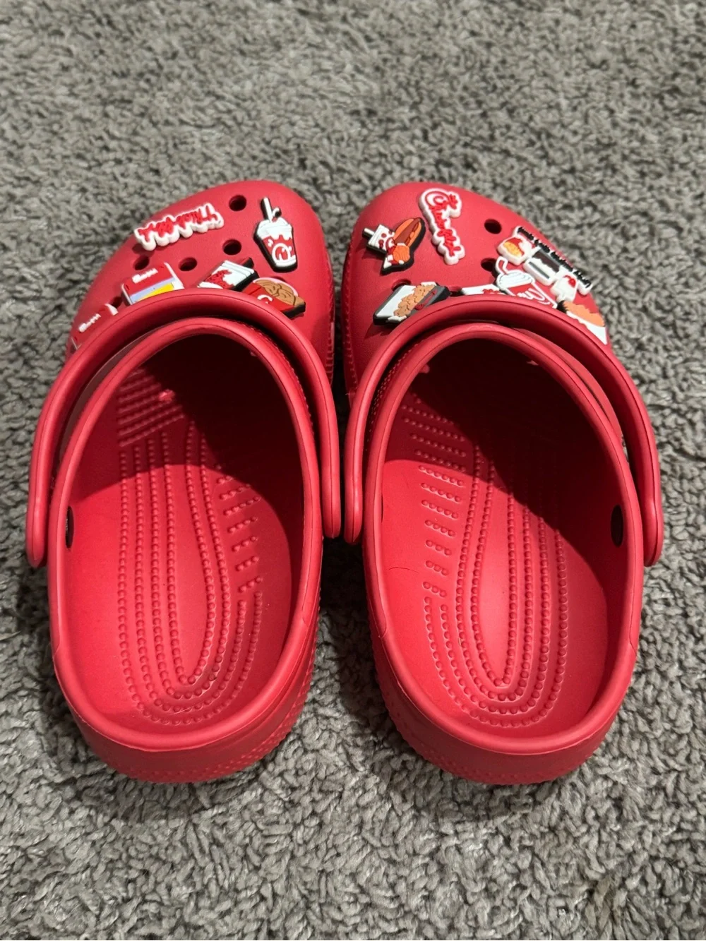 Crocs Classic Clog for Kids - Red with Chick-Fil-A charms - 2